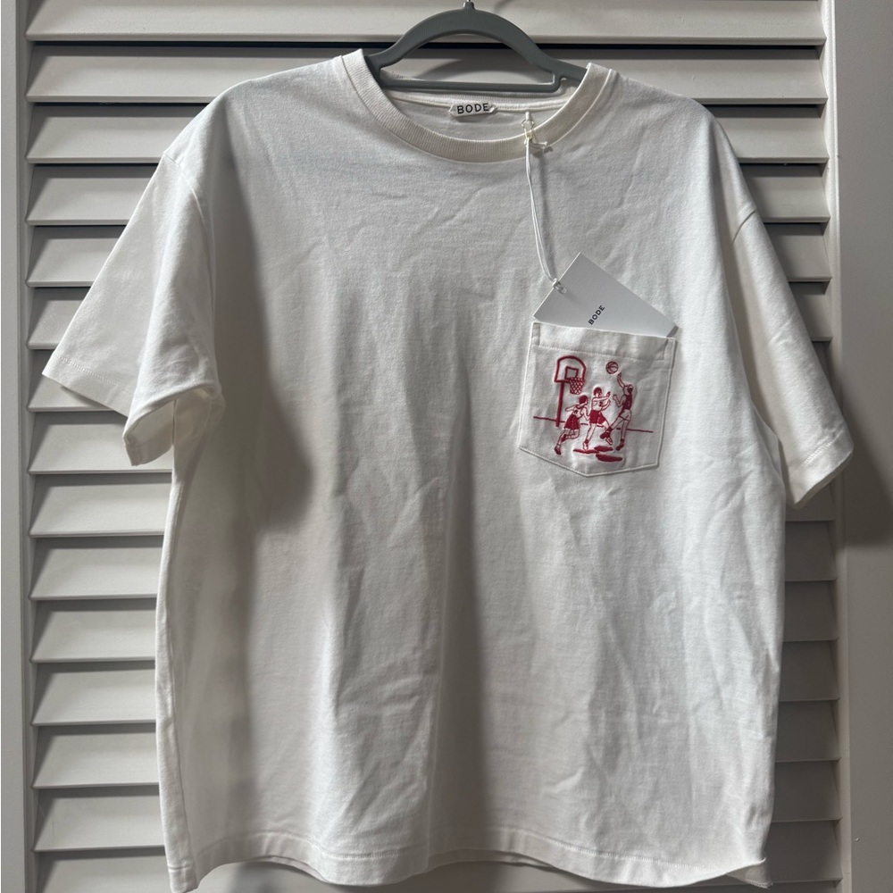 Bode Hoops White Graphic Short Sleeve Tee